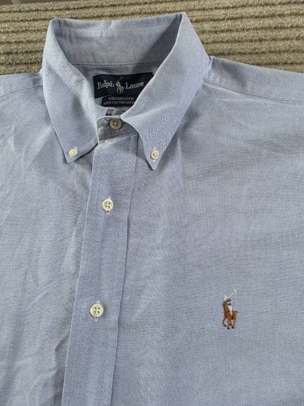 RALPH LAUREN Men’s 100% Cotton Yarmouth LS BlueButton-Down Shirt 16 34